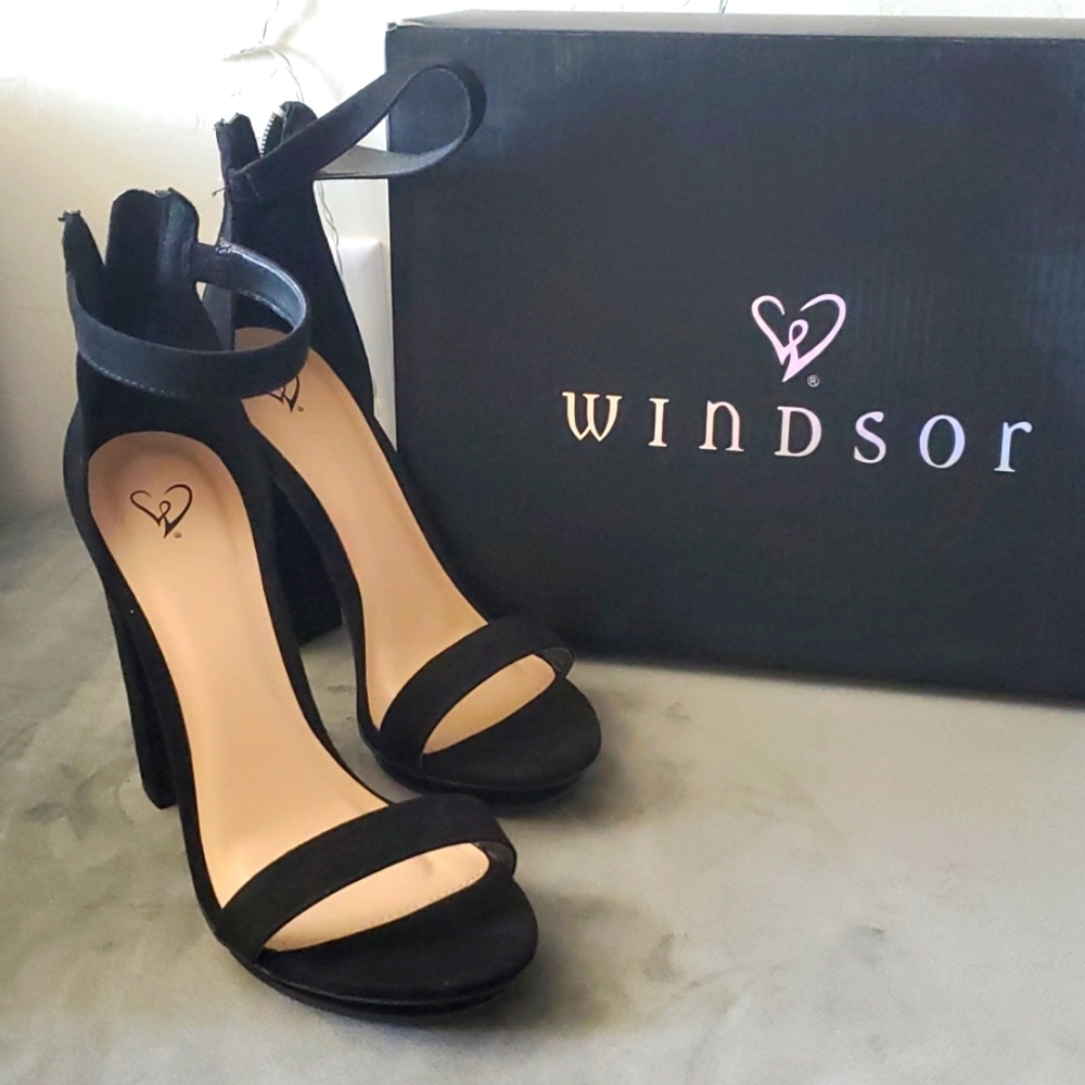 Windsor Black Suede Heels